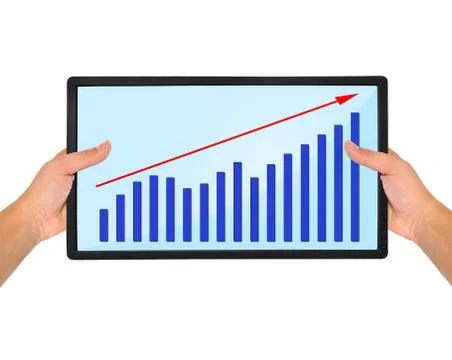 Flat panel with chart Foto stock