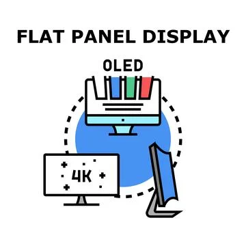 Flat panel display technology vector concept Stock Illustration