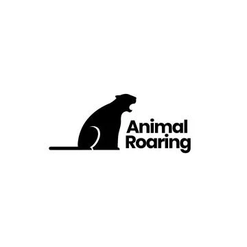 Flat panther roar logo design 스톡 일러스트