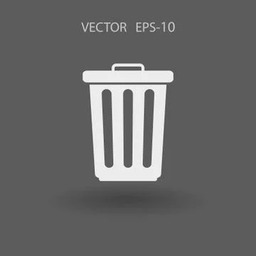 Flat a paper basket icon. vector illustration Stock Illustration
