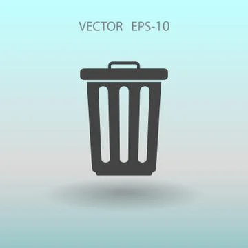 Flat a paper basket icon. vector illustration Stock Illustration