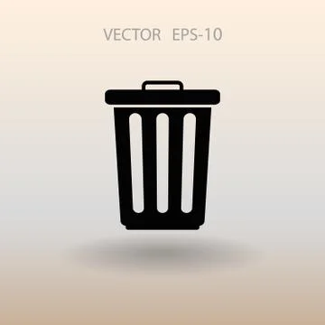 Flat a paper basket icon. vector illustration Stock Illustration