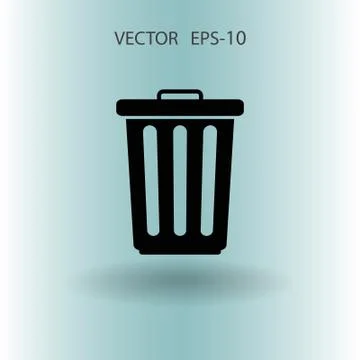 Flat a paper basket icon. vector illustration Stock Illustration
