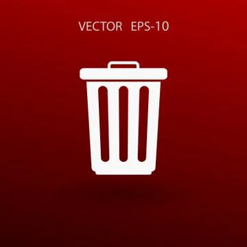 Flat a paper basket icon. vector illustration Stock Illustration