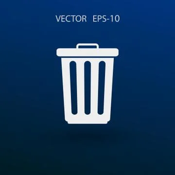 Flat a paper basket icon. vector illustration Stock Illustration