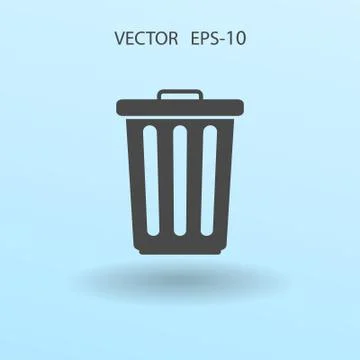 Flat a paper basket icon. vector illustration Stock Illustration