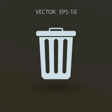 Flat a paper basket icon. vector illustration Stock Illustration