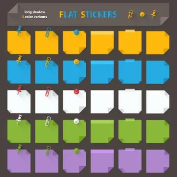 Flat Paper stickers Stock Illustration