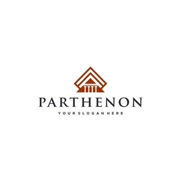 Flat PARTHENON real estate building Logo design Stock Illustration