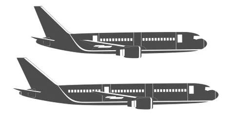Flat passenger airplane Stock Illustration