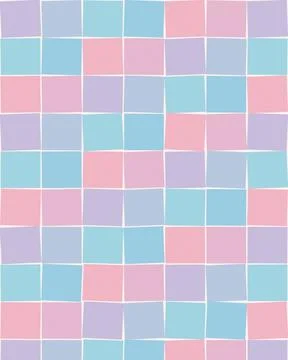 A flat pastel mosaic of interlocking cubes in pink, blue, and lavender, cre.. 스톡 일러스트