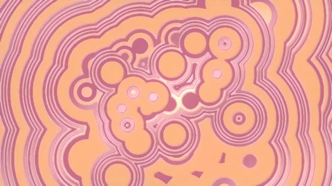 Flat pattern of concentric multi colored circles. 3d rendering loop animation HD Stock Footage 133242285