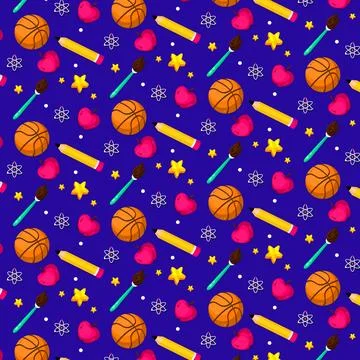 Flat pattern design for back to school season 스톡 일러스트