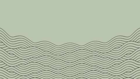 Flat pattern design, Water wave in traditional oriental Chinese and Japanes.. Stock Illustration