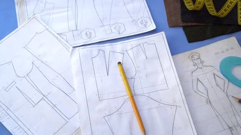 Flat Pattern Drafting. Pattern engineering Stock Footage 97795235