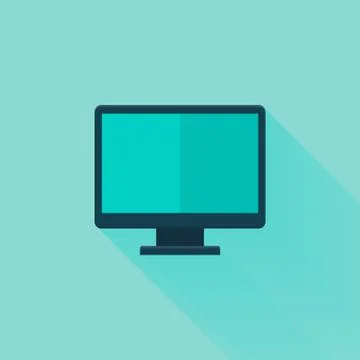 Flat pc icon over mint Illustrazione stock