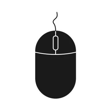 Flat pc mouse icon isolated on white background. Pc tool vector Illustrazione stock