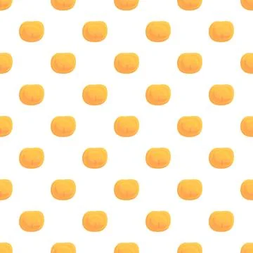 Flat peach seamless pattern on white background Stock Illustration