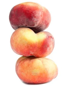 Flat peach on a white background Stock Photos