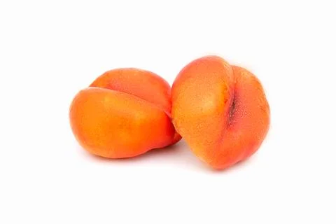Flat peach on a white background. Stock Photos