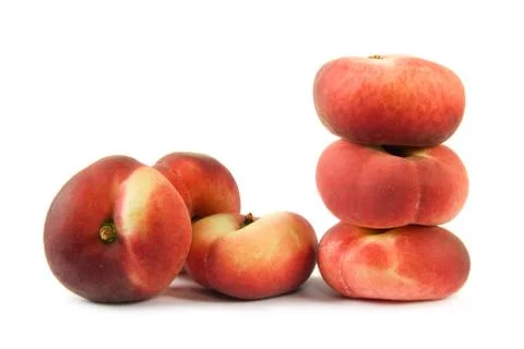 Flat peaches Stock Photos