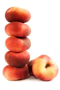 Flat peaches Stock Photos