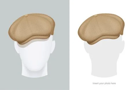Flat Peaked cap. Classic head male hat. Vector illustration. Stock Illustration