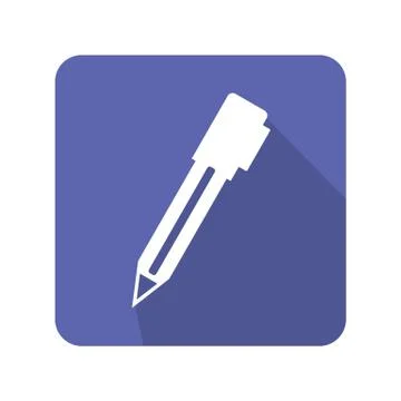 Flat pen icon vector illustration on color background Stock Illustration