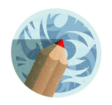 Flat pencil icon Stock Illustration