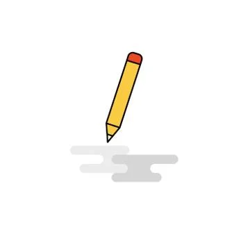 Flat Pencil  Icon. Vector Stock Illustration