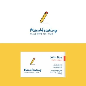 Flat Pencil  Logo and Visiting Card Template. Busienss Concept Logo Design Stockillustratie