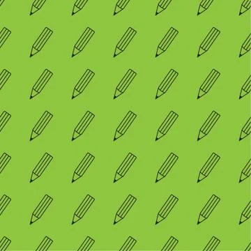 Flat pencil seamless pattern Stock Illustration