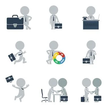 Flat people - business Stock Illustration