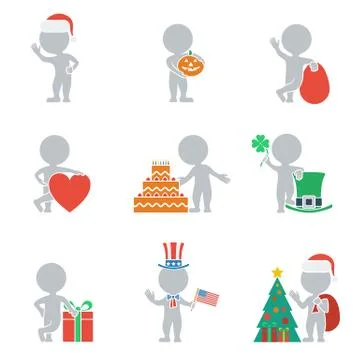 Flat people - holidays Stock Illustration