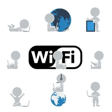 Flat people - Internet and technology Stock Illustration