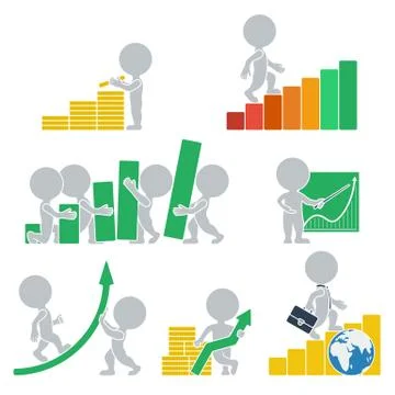 Flat people - statistics Stock Illustration