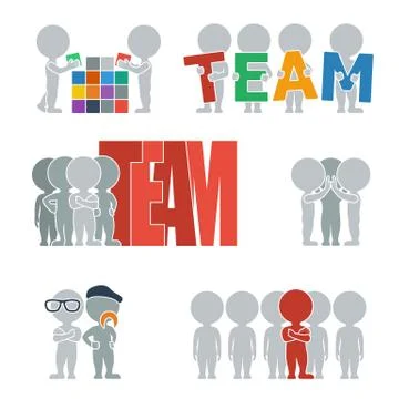 Flat people - team Stock Illustration