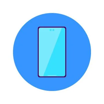 Flat Phone Circle Icon Stock Illustration