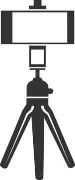 Flat phone icon on the tripod. Vector illustration. Stock Illustration