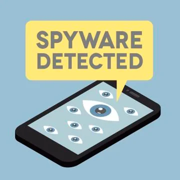 Flat phone iso spyware Stock Illustration
