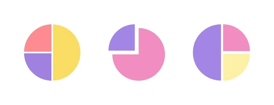 Flat Pie Chart Icon Symbol Vector Illustration Stock Illustration