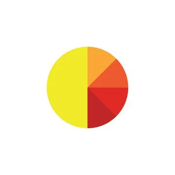 Flat pie chart icon symbol vector Illustration. Stock Illustration