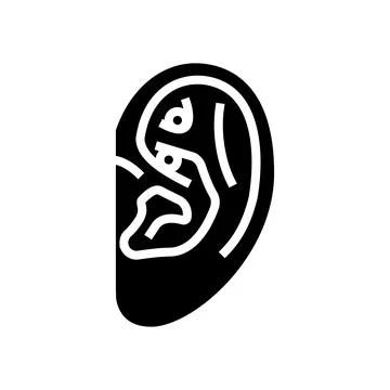 Flat piercing earring glyph icon vector illustration Stock Illustration