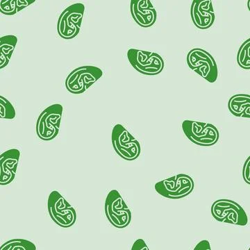 Flat piercing earring glyph seamless pattern Stock Illustration