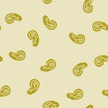 Flat piercing earring glyph vector seamless pattern Stock Illustration