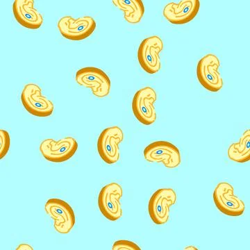 Flat piercing earring isometric icon seamless pattern Stock Illustration
