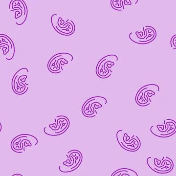 Flat piercing earring line seamless pattern Stock Illustration