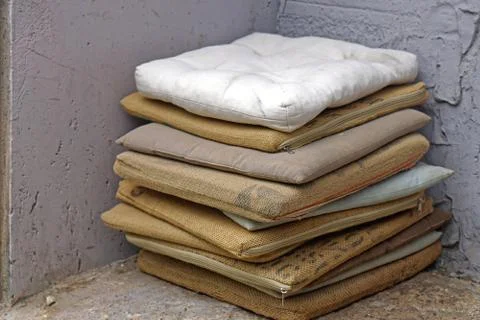 Flat pillows pile Stock Photos