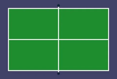 Flat Pin pong table. Top view of field with line template, vector mockup for  Illustrazione stock