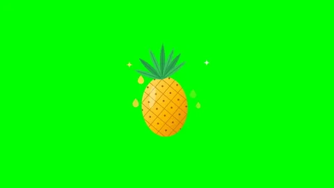 Flat pineapple pattern animation on green screen Stock Footage 348079653